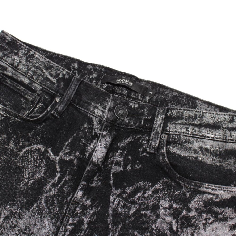 Hudson Nico Super Skinny Jeans Size 29 in Black / Metallic Silver